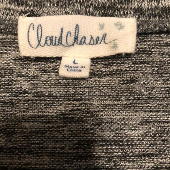 Cloud Chaser Womens Blk/Wht Marled Long Sleeve MS - Picture 2 of 5